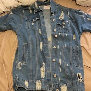 Ripped denim jacket